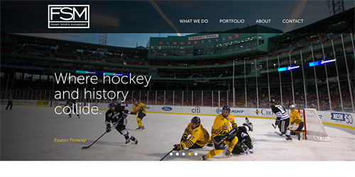 A thumbnail of the Fenway Sports Management website.
